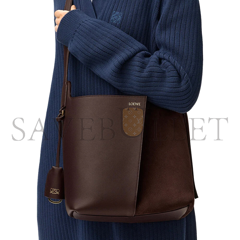 LOEWE MEDIUM BILBAO BUCKET IN SOFT CALFSKIN AND SUEDE A418WRPX01 (26*25*13cm)